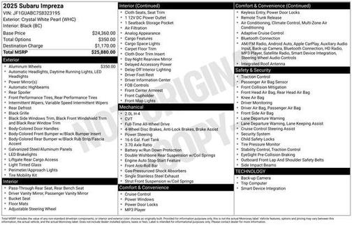 2025 Subaru Impreza Base