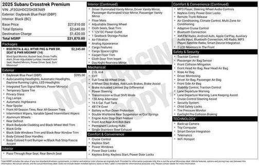 2025 Subaru Crosstrek Premium