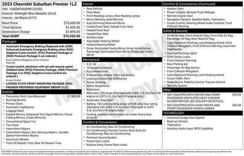 Midnight Blue Metallic 2023 Chevrolet Suburban Premier