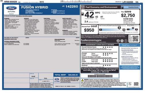 Magnetic 2020 Ford Fusion Hybrid SE