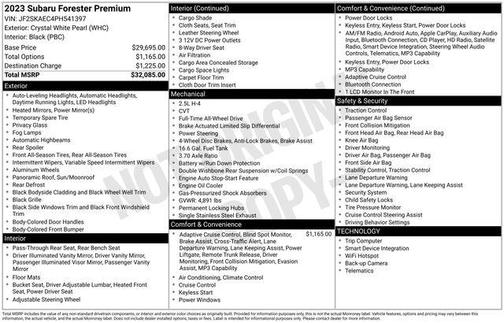 Crystal White Pearl 2023 Subaru Forester Premium