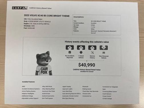 2025 Volvo XC40 B5 Core Bright Theme