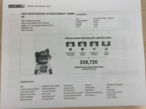 2024 Volvo XC90 B6 Ultimate Bright Theme 6-Seater