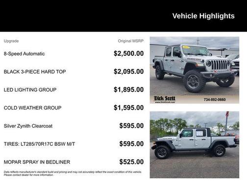 Silver Zynith Clearcoat 2023 Jeep Gladiator Rubicon