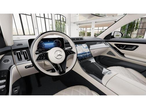 Moonlight White 2025 Mercedes-Benz S-Class S 580e 4MATIC