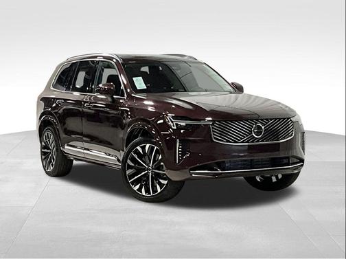 Mulberry Red Metallic 2026 Volvo XC90 Plug-In Hybrid Plus, T8 AWD, Electric/Gasoline, Bright, 7 Seats