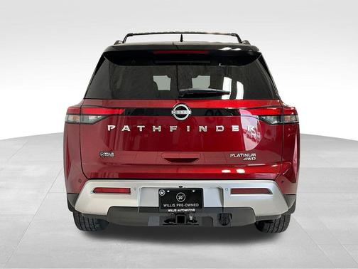 Scarlet Ember/Super Black 2025 Nissan Pathfinder Platinum 4WD