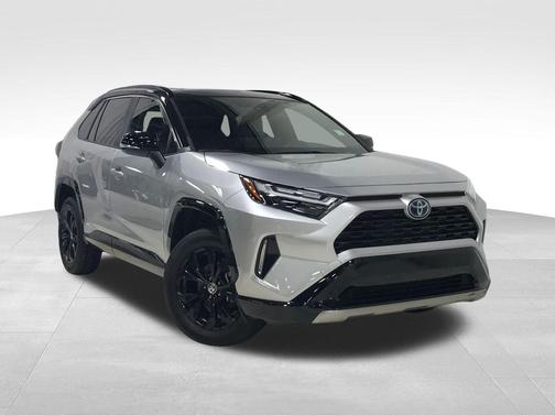 Silver Sky Metallic/Midnight Black Metallic 2023 Toyota RAV4 Hybrid SE