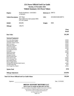 2017 RAM 2500 Laramie Crew Cab 4x4 6'4' Box