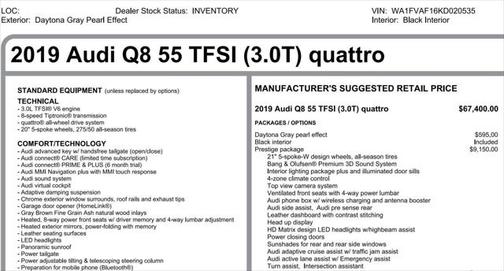 2019 Audi Q8 3.0T Premium