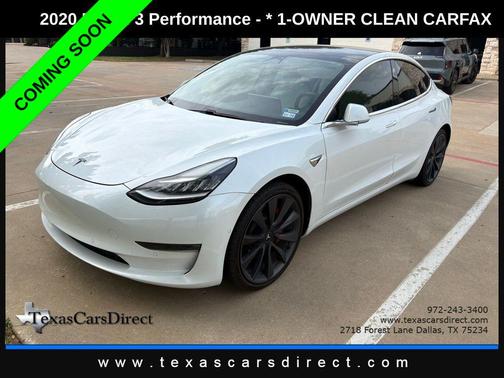 Pearl White Multi-Coat 2020 Tesla Model 3 Performance