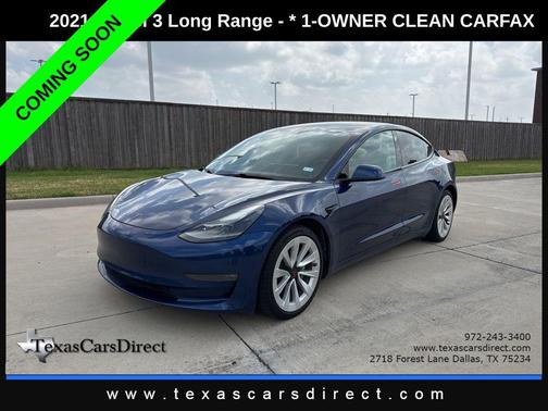 Deep Blue Metallic 2021 Tesla Model 3 Long Range