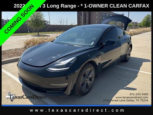 Solid Black 2022 Tesla Model 3 Long Range
