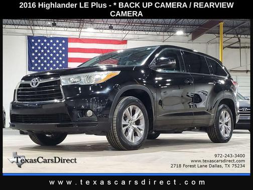 Midnight Black Metallic 2016 Toyota Highlander LE Plus