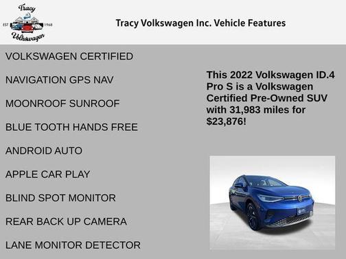 Blue Metallic 2022 Volkswagen ID.4 AWD Pro S