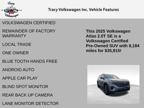 2025 Volkswagen Atlas 2.0T SE