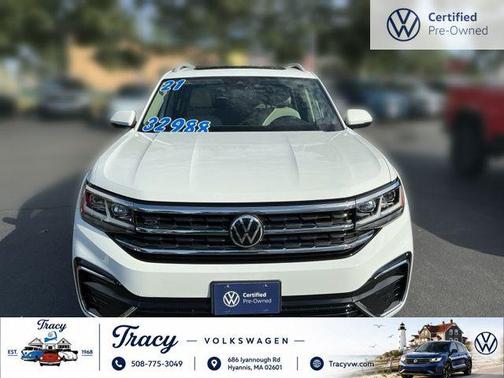 Pure White 2021 Volkswagen Atlas 3.6L SEL