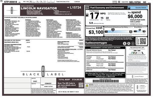 Pristine White Metallic Tri-Coat 2025 Lincoln Navigator Black Label