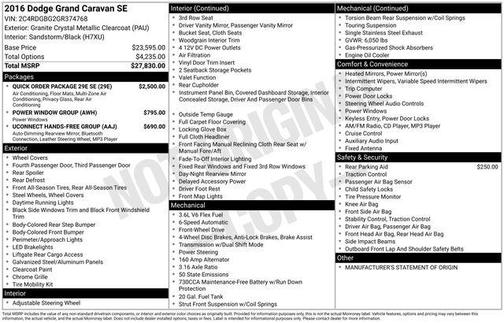 2016 Dodge Grand Caravan AVP/SE