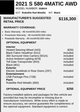 2021 Mercedes-Benz S-Class S 580 4MATIC