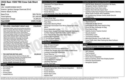 Ignition Orange Clearcoat 2022 RAM 1500 TRX