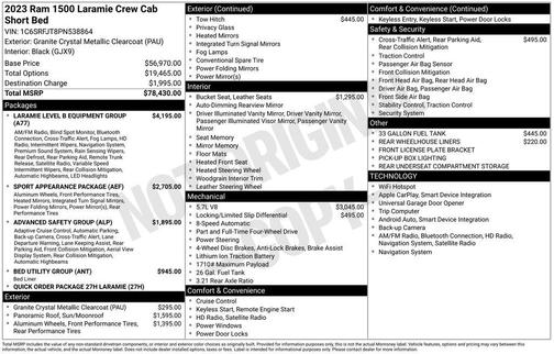 Granite Crystal Clearcoat Metallic 2023 RAM 1500 Laramie