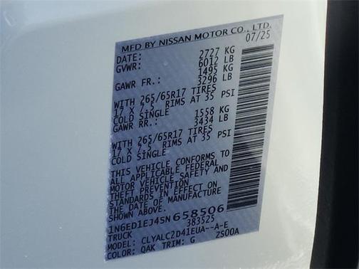 2025 Nissan Frontier SV