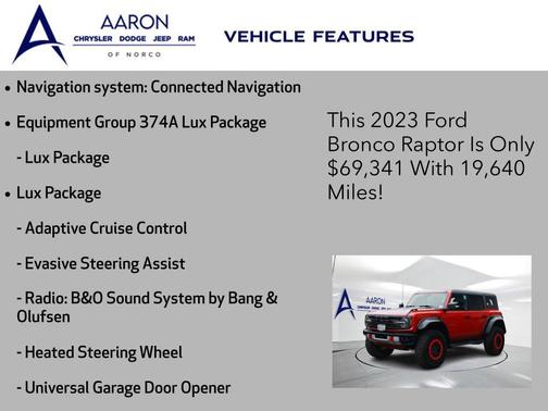 Hot Pepper Red Metallic Tinted Clearcoat 2023 Ford Bronco Raptor