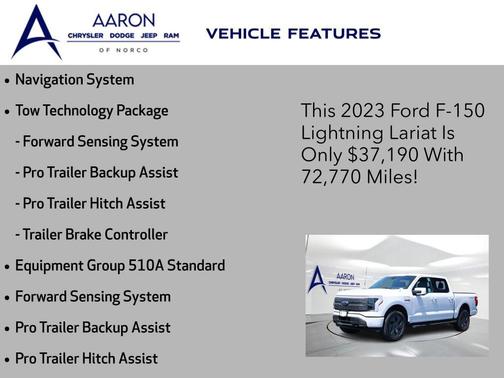 Oxford White 2023 Ford F-150 Lightning LARIAT