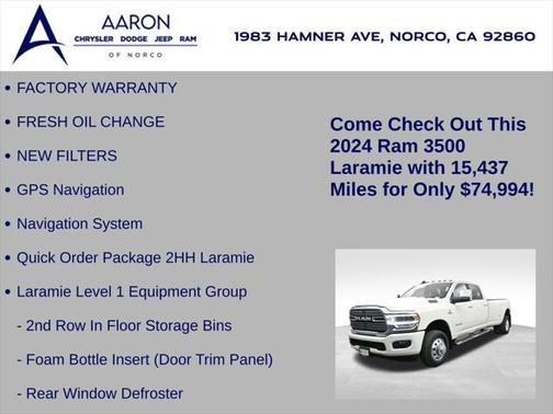 2024 RAM 3500 Laramie Crew Cab 4x4 8' Box
