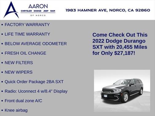 2022 Dodge Durango SXT RWD