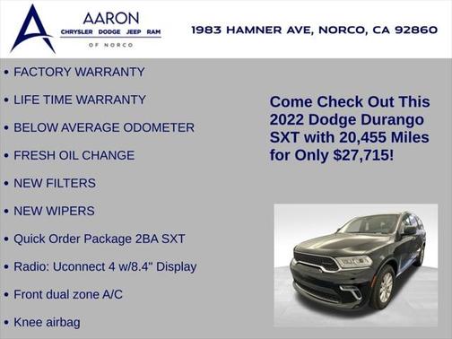 2022 Dodge Durango SXT RWD
