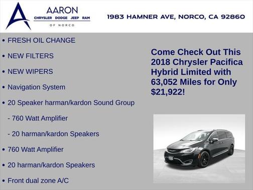2018 Chrysler Pacifica Hybrid Limited