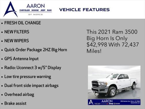 2021 RAM 3500 Big Horn Crew Cab 4x4 6'4' Box