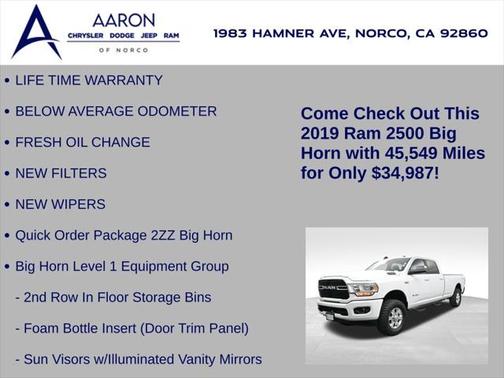 2019 RAM 2500 Big Horn Crew Cab 4x4 8' Box
