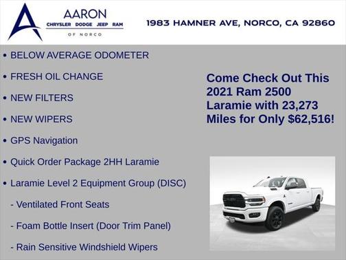 2021 RAM 2500 Laramie Mega Cab 4x4 6'4' Box
