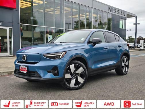 Fjord Blue Metallic 2023 Volvo C40 Recharge Pure Electric Twin Ultimate