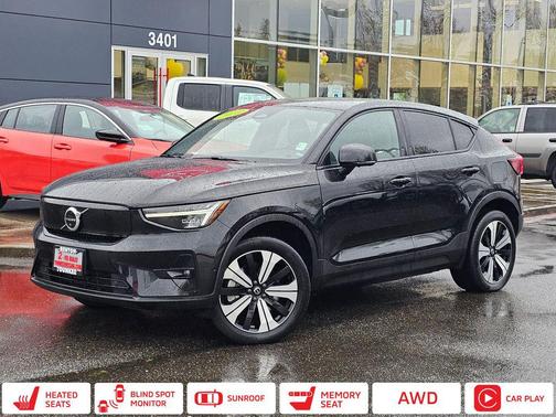 Onyx Black Metallic 2023 Volvo C40 Recharge Pure Electric Twin Plus