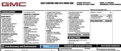 Onyx Black 2024 GMC Canyon AT4