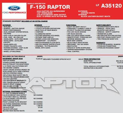 2020 Ford F-150 Raptor
