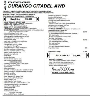 Granite Clearcoat 2021 Dodge Durango Citadel AWD