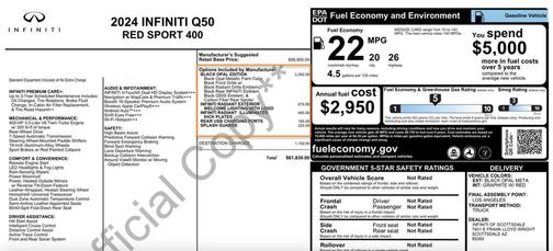 2024 INFINITI Q50 3.0t RED SPORT 400