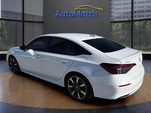 Platinum White Pearl 2025 Honda Civic Hybrid Sport Touring