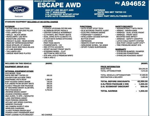 2023 Ford Escape ST-Line Select