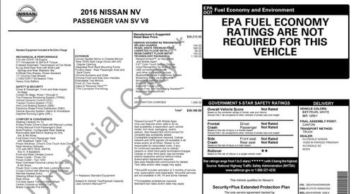 2016 Nissan NV Passenger NV3500 HD 3500 HD SV