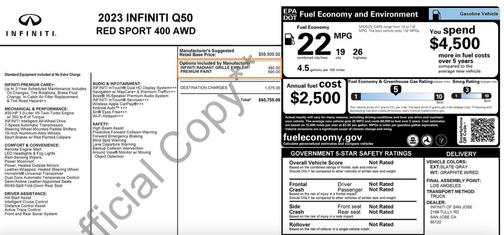 2023 INFINITI Q50 3.0t RED SPORT 400