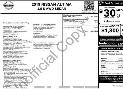 2019 Nissan Altima 2.5 S