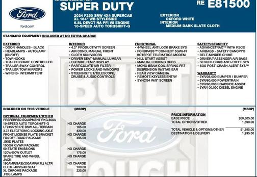 Oxford White 2024 Ford F-250 XL