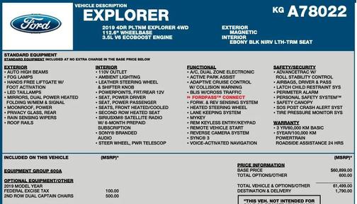 Magnetic Metallic 2019 Ford Explorer Platinum