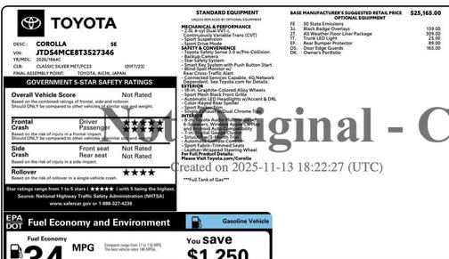 Silver 2026 Toyota Corolla SE